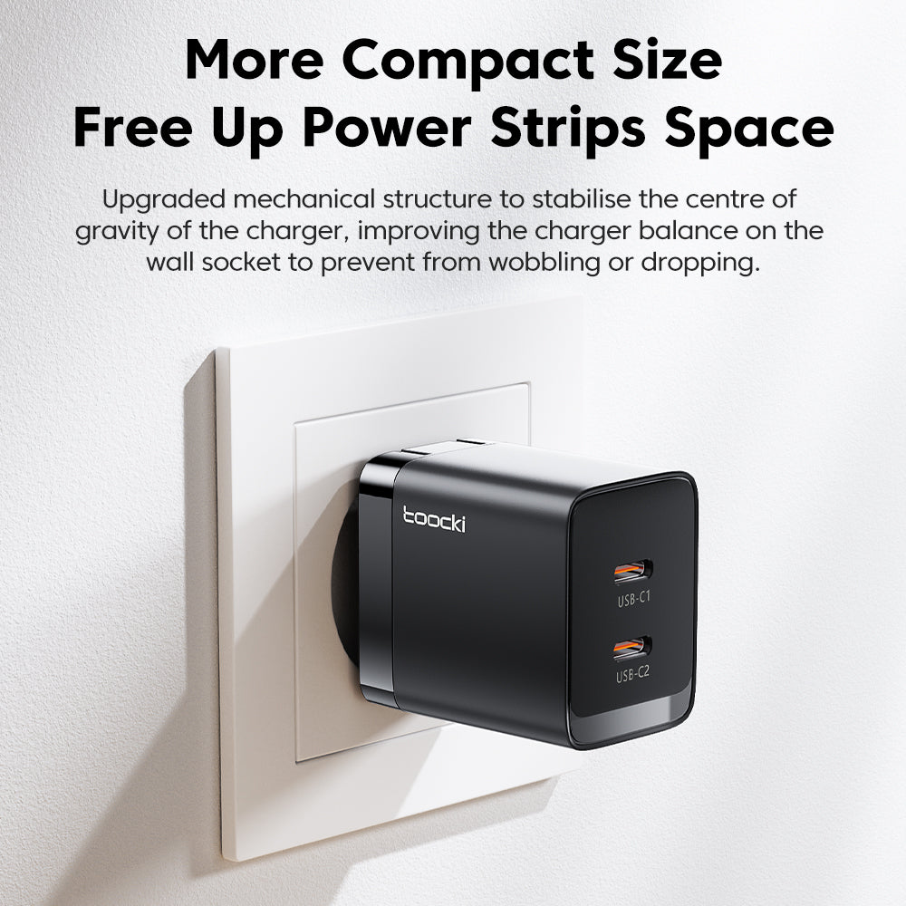 TOOCKI P040AE10A2C0 PD 40W GaN Wall Charger Dual Type-C Phone Fast Charging Adapter TOOCKI P040AE10A2C0 PD 40W GaN Wall Charger Dual Type-C Phone Fast Charging Adapter